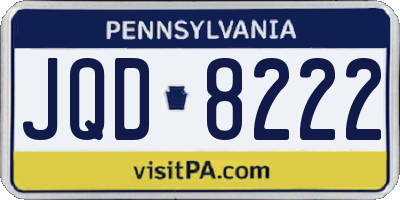 PA license plate JQD8222