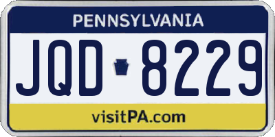 PA license plate JQD8229