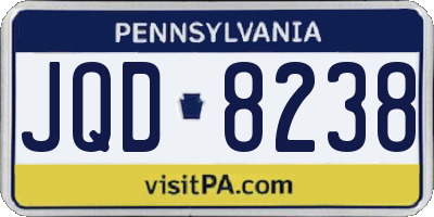 PA license plate JQD8238
