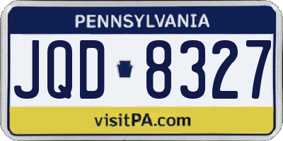 PA license plate JQD8327