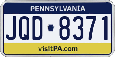PA license plate JQD8371
