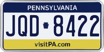 PA license plate JQD8422