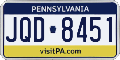 PA license plate JQD8451