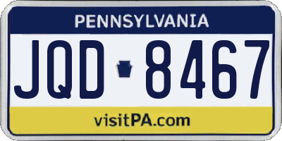 PA license plate JQD8467
