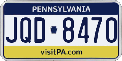 PA license plate JQD8470