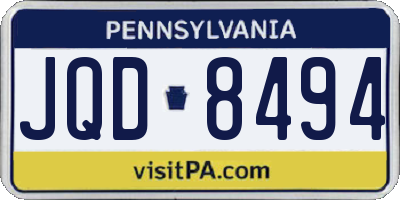 PA license plate JQD8494