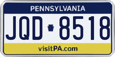PA license plate JQD8518