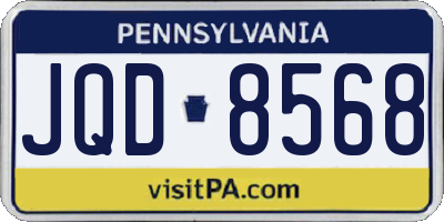 PA license plate JQD8568