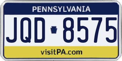 PA license plate JQD8575