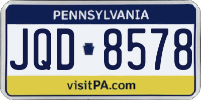 PA license plate JQD8578