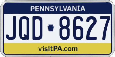 PA license plate JQD8627