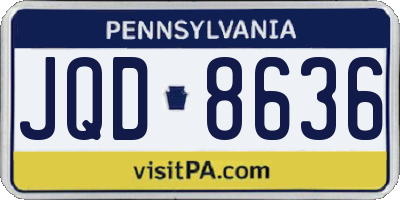 PA license plate JQD8636