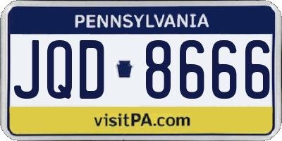PA license plate JQD8666