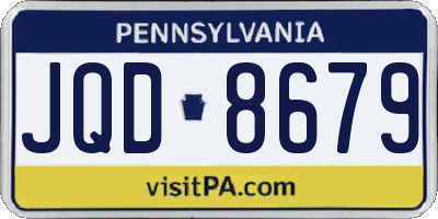 PA license plate JQD8679