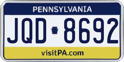 PA license plate JQD8692