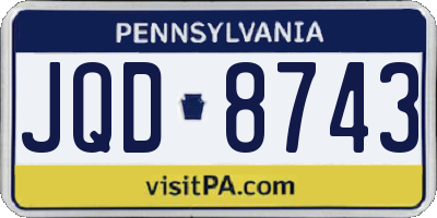 PA license plate JQD8743