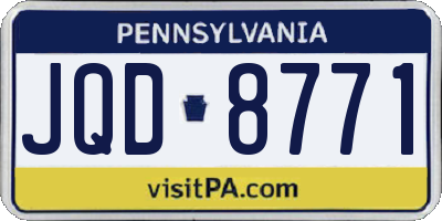 PA license plate JQD8771