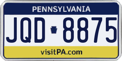 PA license plate JQD8875