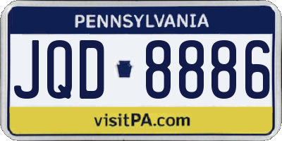 PA license plate JQD8886