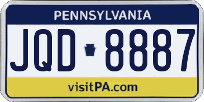 PA license plate JQD8887