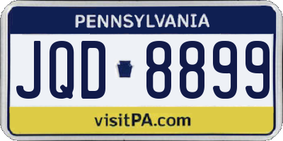PA license plate JQD8899