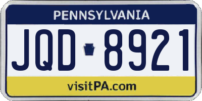 PA license plate JQD8921