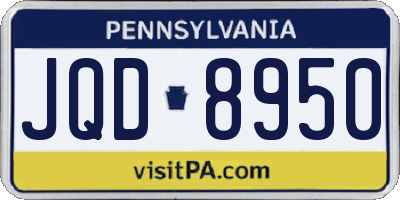 PA license plate JQD8950