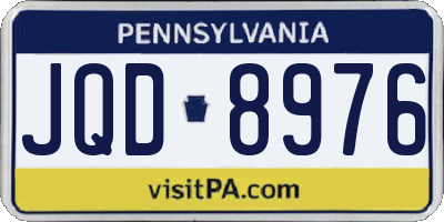 PA license plate JQD8976