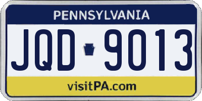 PA license plate JQD9013