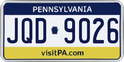 PA license plate JQD9026