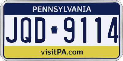 PA license plate JQD9114