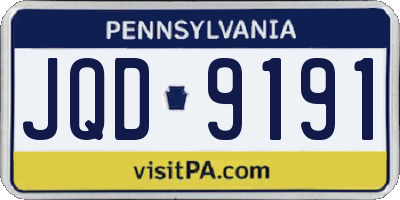 PA license plate JQD9191