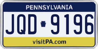 PA license plate JQD9196