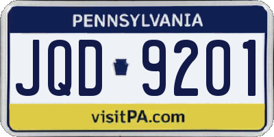 PA license plate JQD9201