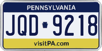 PA license plate JQD9218