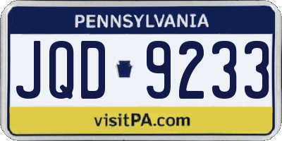 PA license plate JQD9233