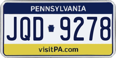 PA license plate JQD9278