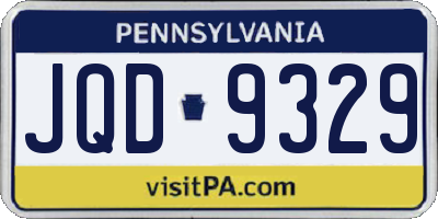 PA license plate JQD9329