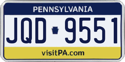 PA license plate JQD9551