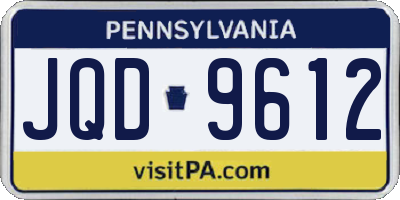 PA license plate JQD9612