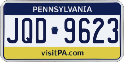 PA license plate JQD9623