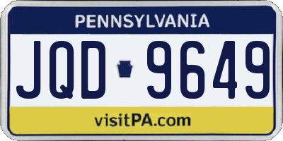 PA license plate JQD9649
