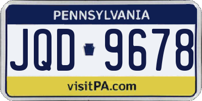PA license plate JQD9678