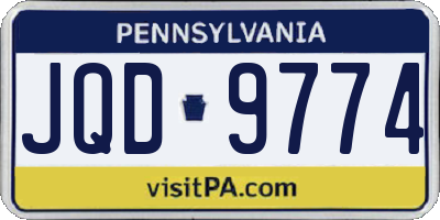 PA license plate JQD9774