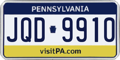 PA license plate JQD9910