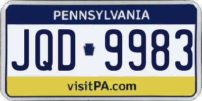 PA license plate JQD9983