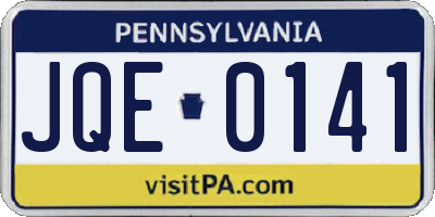 PA license plate JQE0141