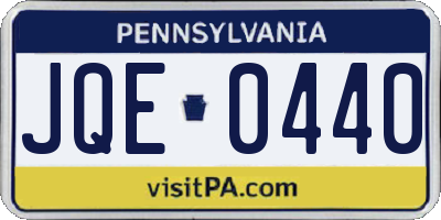 PA license plate JQE0440