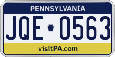 PA license plate JQE0563