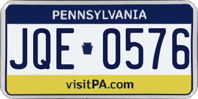 PA license plate JQE0576